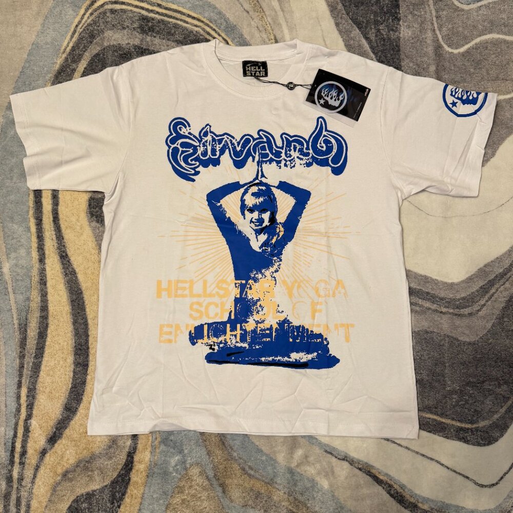 Hellstar Yoga School Of Enlightenment White T-Shirt Men’s Size Large